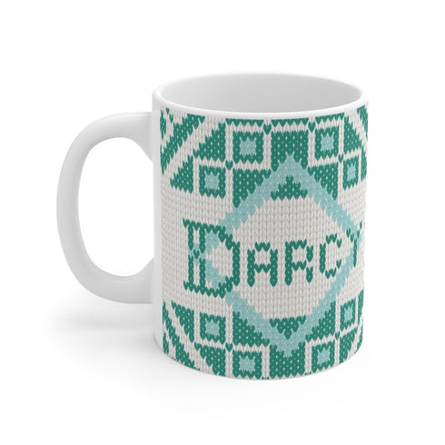 Fair Isle Diamonds Personalized Knitting Mug